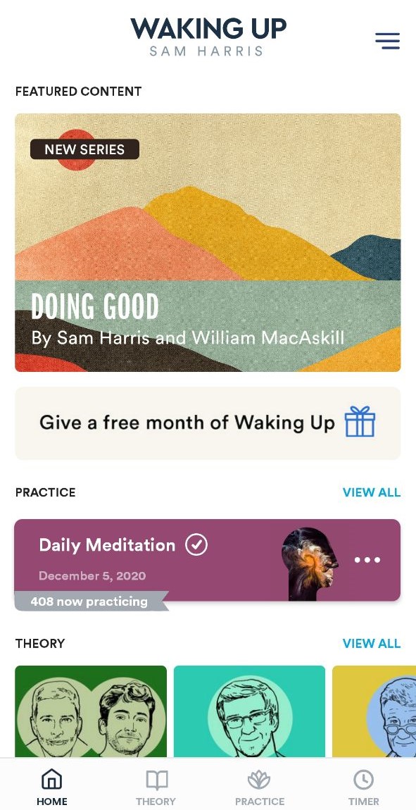 Tampilan halaman depan App Waking Up
